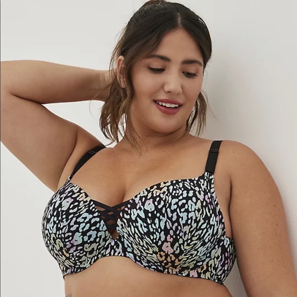 NWT Torrid 40D Leopard XO Push Up Plunge Bra